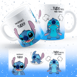 Artes Caneca Paciência é tudo que eu não tenho Stitch Arquivo em Jpg