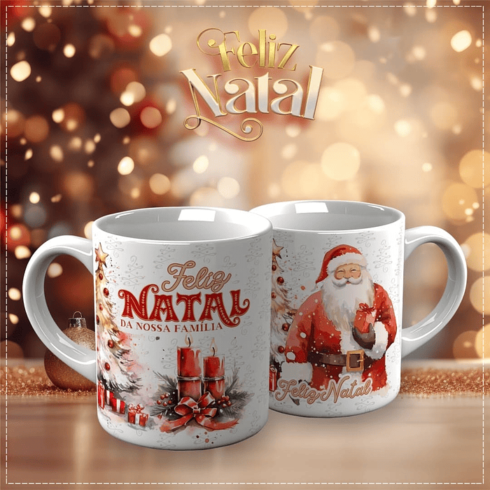 15 Artes para Caneca Papai Noel Arquivo em CorelDraw 