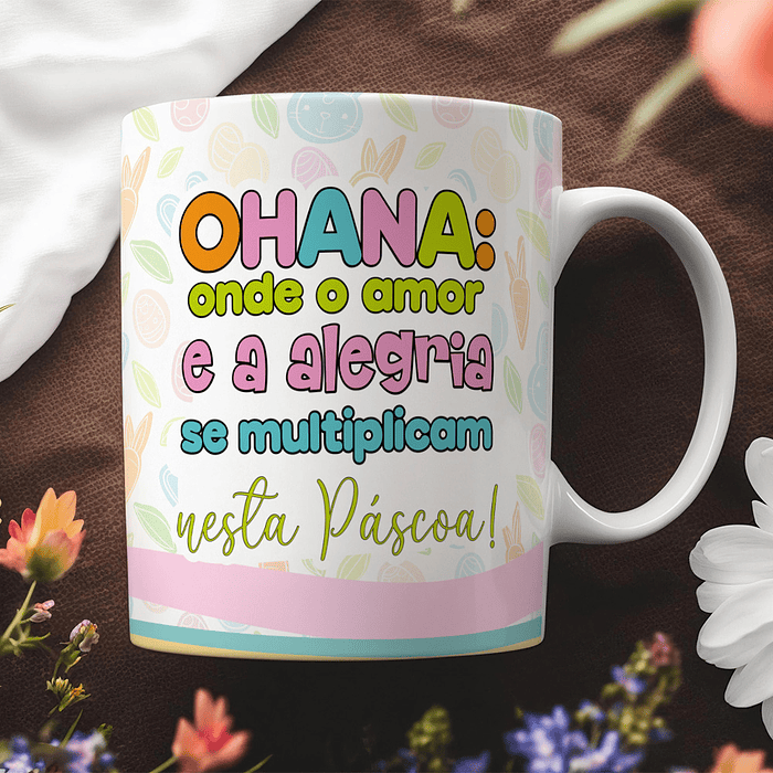 7 Arte para Caneca Páscoa Stitch Arquivo Editável