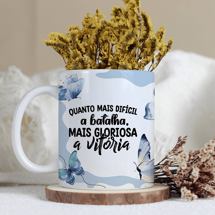 5 Arte para Caneca Borboleta Frases Superação Motivacional Arquivo Editável