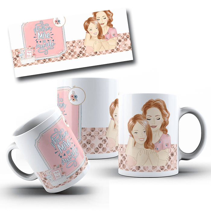 5 Arte para Caneca Dia da Mães Arquivo Editável