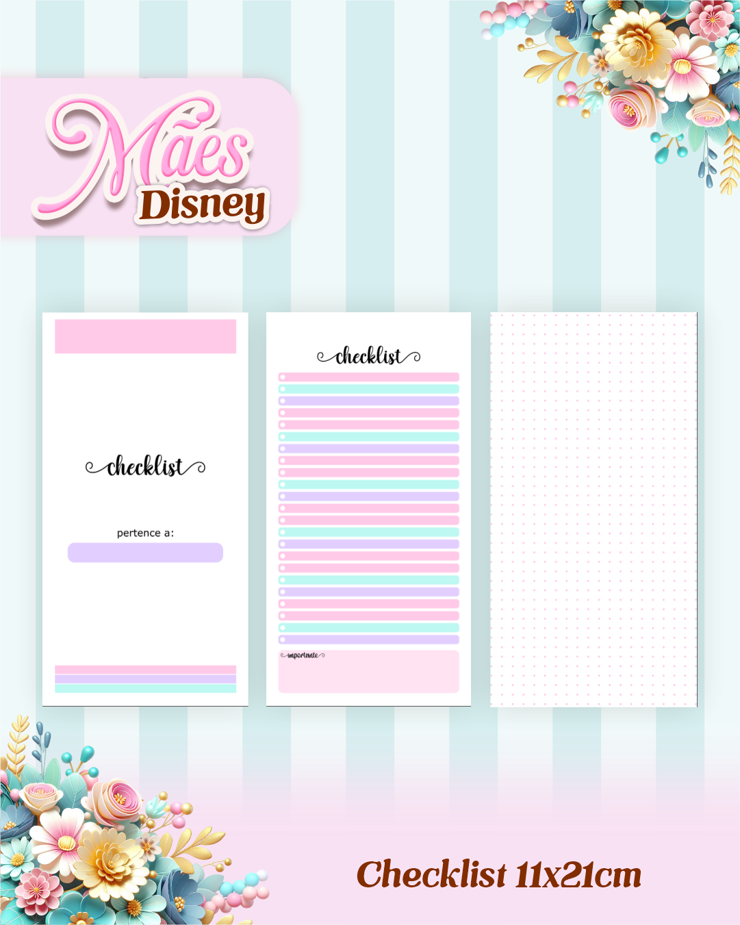 Arquivos para Encadernação Dia das Mães Princesas da Disney em Pdf e Png 12