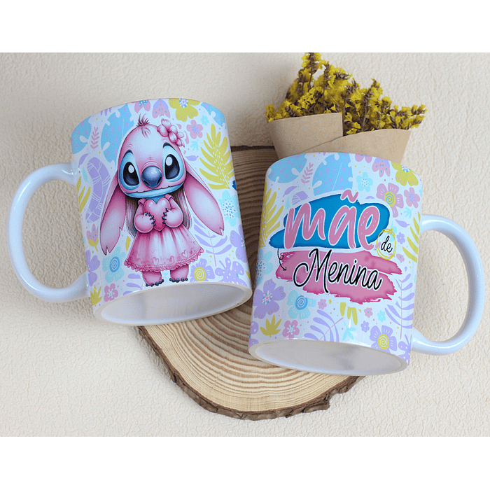 10 Artes para Caneca Dia das Mães Stitch Arquivo Editável