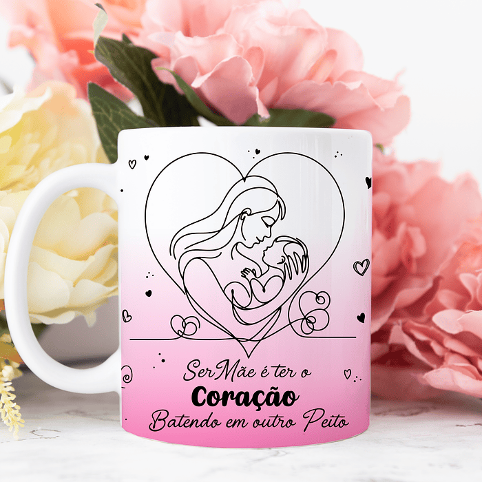 25 Artes para Caneca Dia das Mães em Linhas Arquivo Jpg