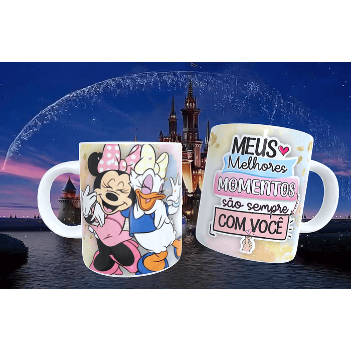 20 Artes para Caneca Amizade Disney Arquivo Editável 