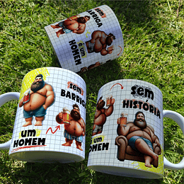 Arte Caneca Homem engraçado, um homem sem barriga, um homem sem historia Arquivo Editável