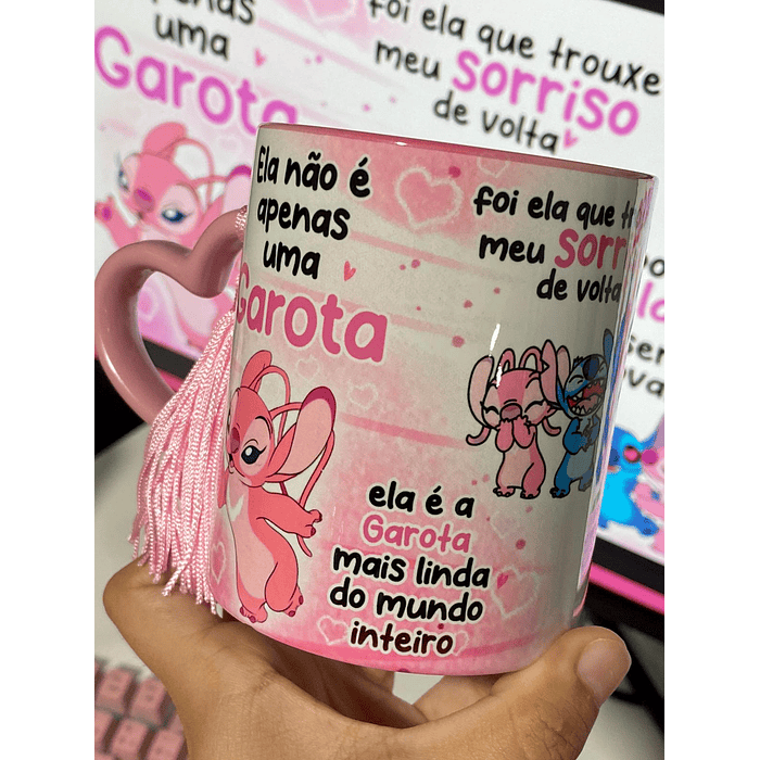 Arte Caneca Stitch Ela não é apenas uma garota, ela é a garota mais linda do mundo Arquivo em Jpg