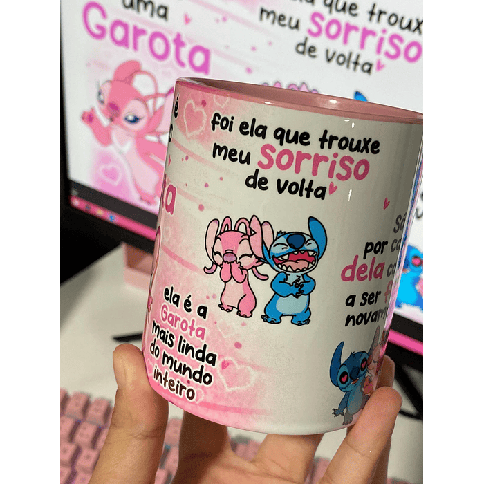 Arte Caneca Stitch Ela não é apenas uma garota, ela é a garota mais linda do mundo Arquivo em Jpg