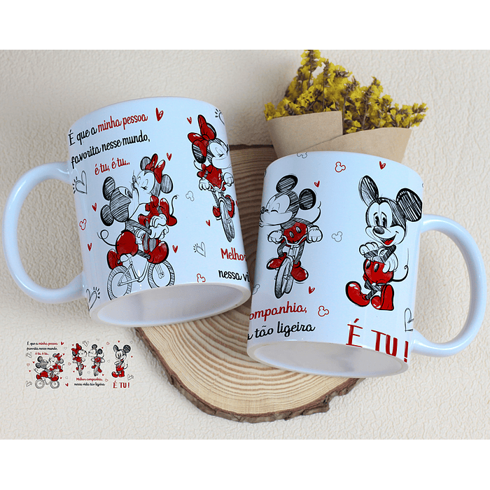 4 Artes para Caneca Dia dos Namorados Musical Arquivo Editável