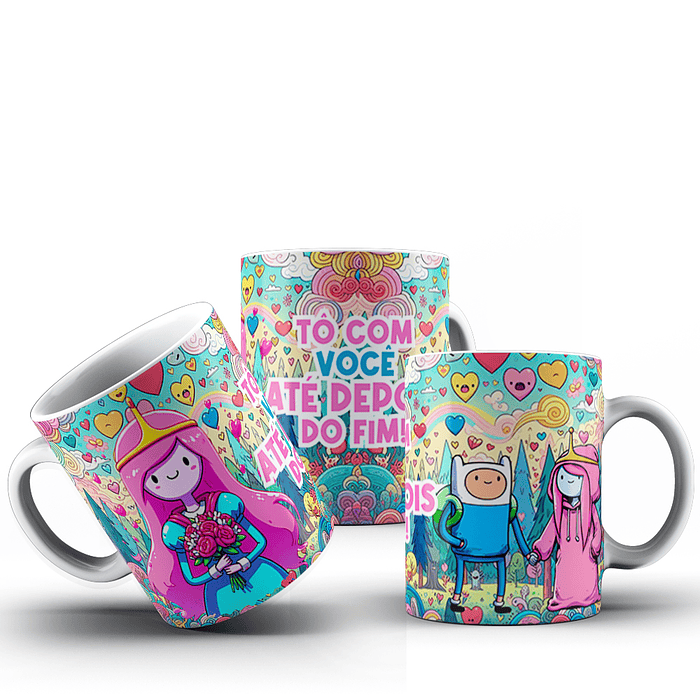 3 Artes para Caneca Hora do Amor - Hora da Aventura Arquivo em Jpg