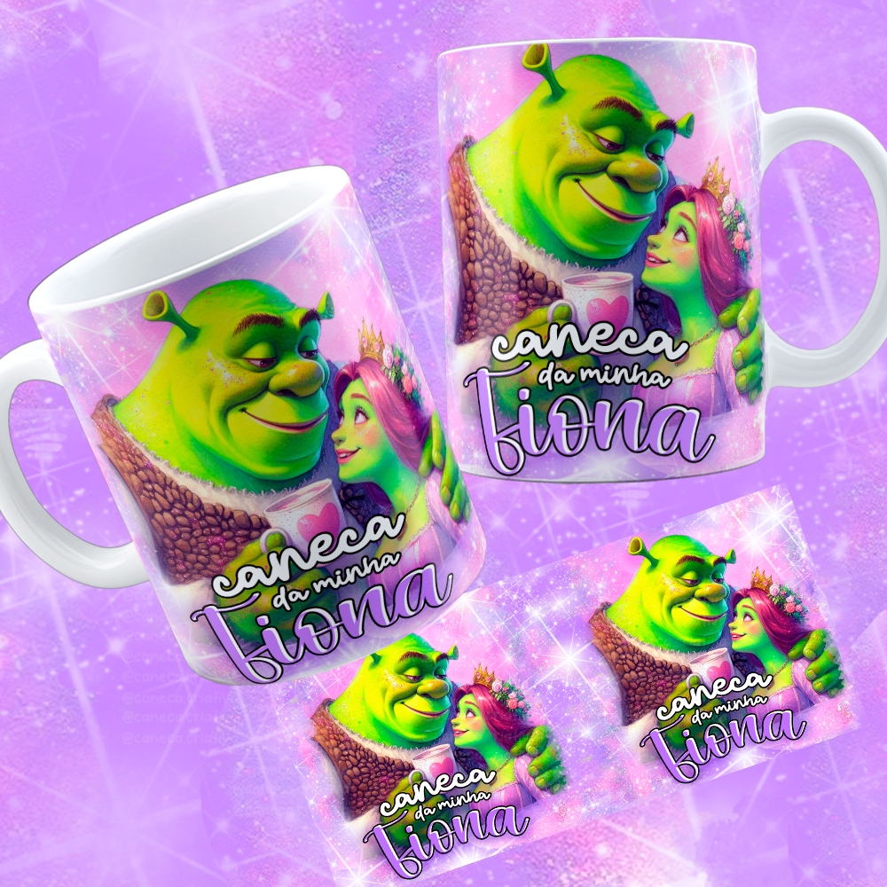12 Artes para Caneca Dia dos Namorados Shuerk e Fiona Arquivo em Jpg 3