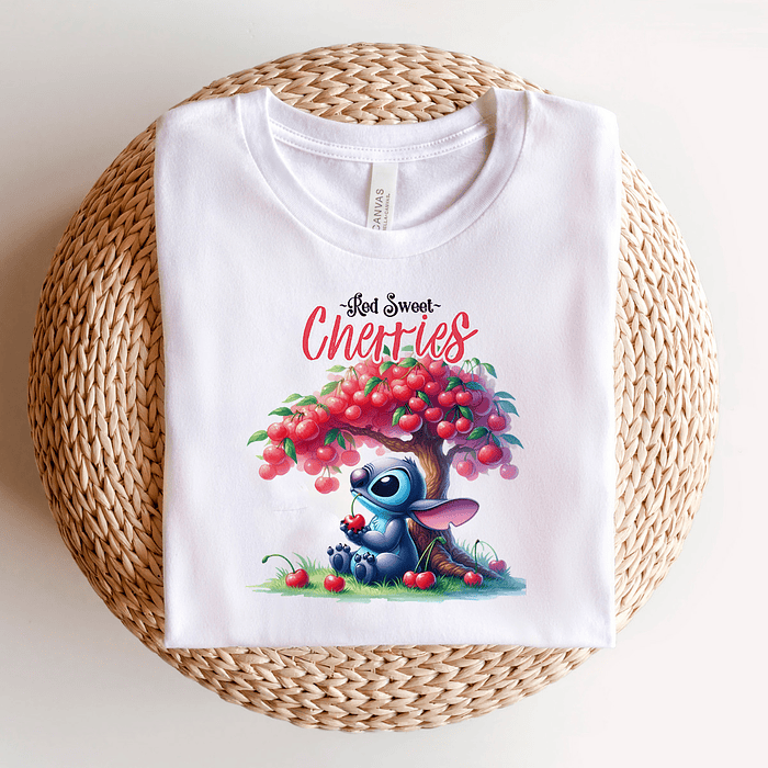 9 Artes para Camisa Stitch Cherry Arquivo Editável 