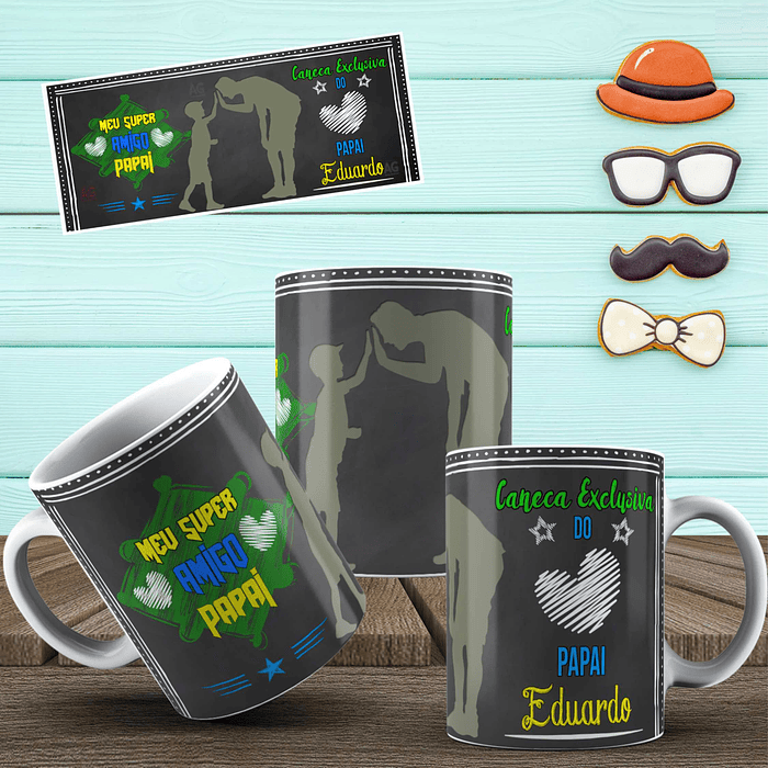 24 Artes para Caneca Dia dos Pais Arquivo Arquivo Editável