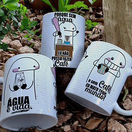 Arte para Caneca Flork água é Vida porque sem aguá eu não posso fazer café Arquivo Editável  