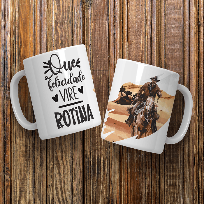 9 Artes Caneca Cavalos Frases Arquivo Editável