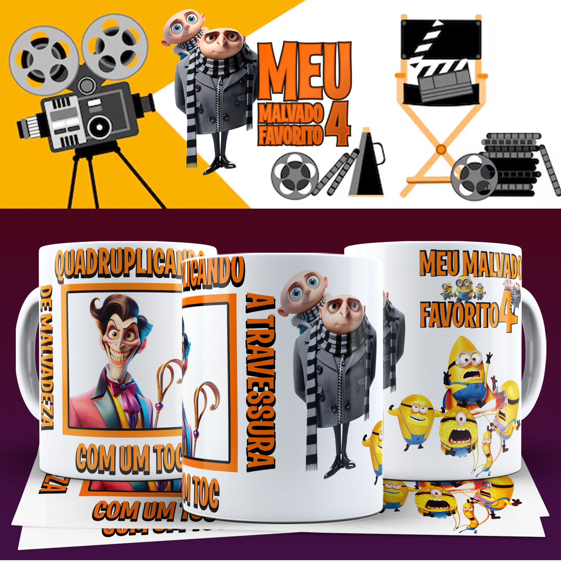 10 Artes para Caneca Meu Malvado Favorito Arquivo em Png 1