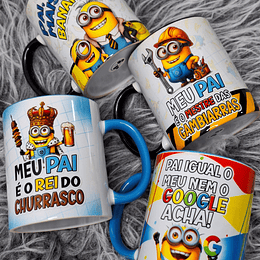 12 Artes para Caneca Minions Divertido Dia dos Pais Arquivo em Jpg 