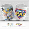 8 Artes para Caneca Dia dos Pais Super Pai Aquarelado Arquivo em Jpg