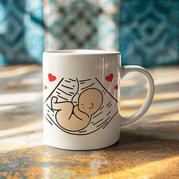 Arte Caneca Querido Papai neste dia dos pais estarei aninhado na barriga da mamãe Arquivo em Jpg