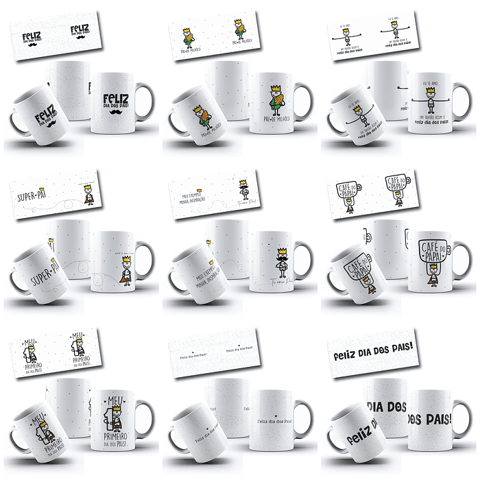 30 Artes para Caneca Dia dos Pais Arquivo em Png