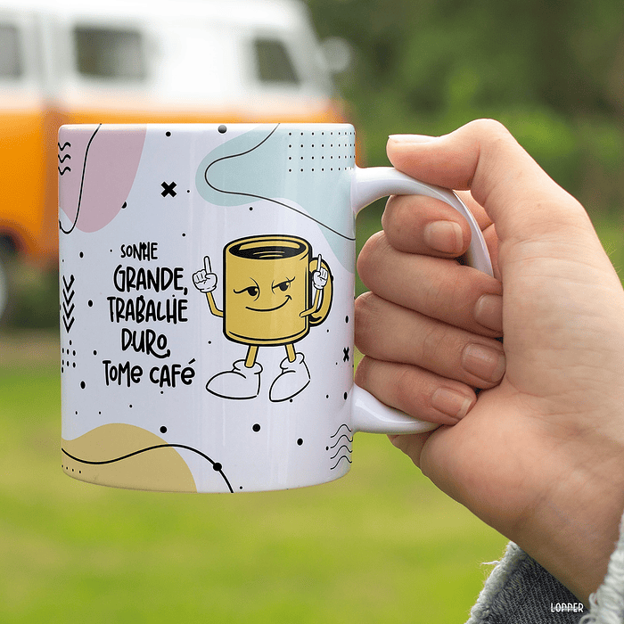 5 Artes para Caneca Frases Café Arquivo Editável