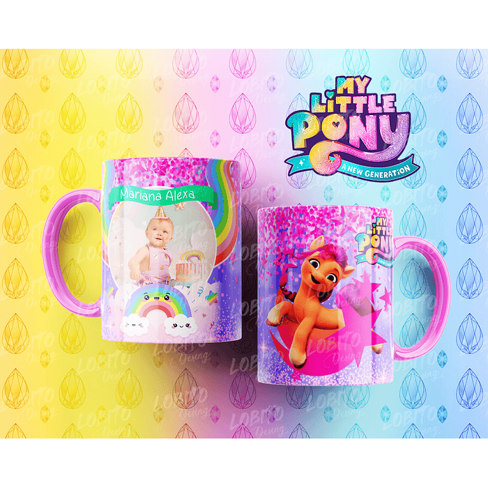 10 Artes para Caneca My Little Pony Arquivo Editável 