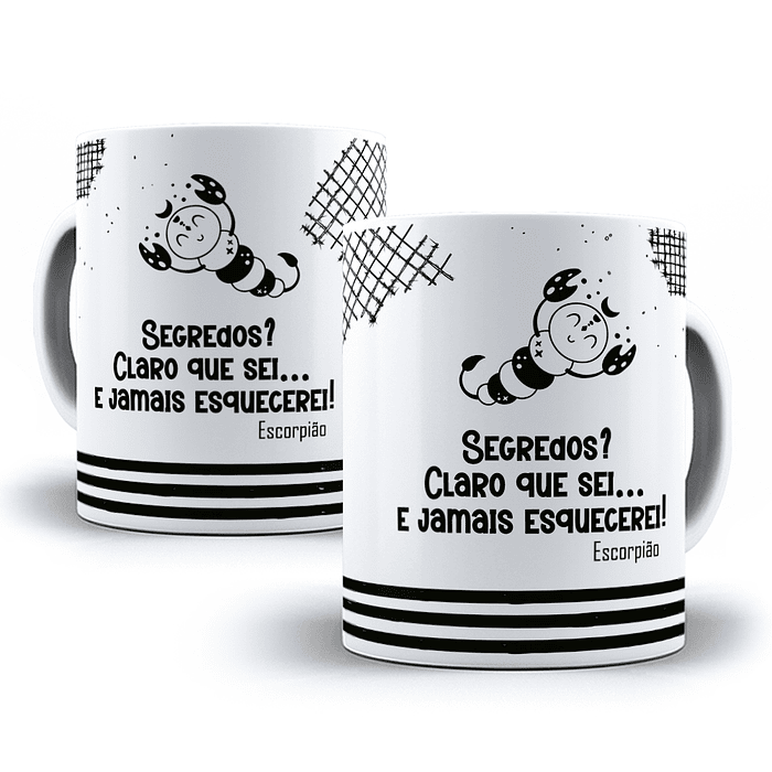 12 Artes para Caneca Signos Arquivo Editável