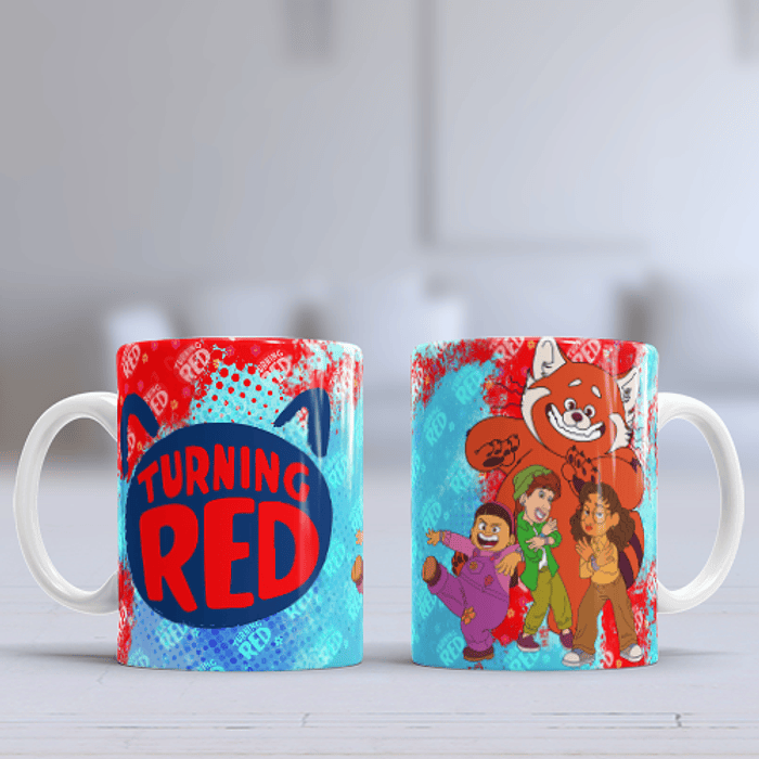 12 Artes para Caneca Turning Red Arquivo Editável 