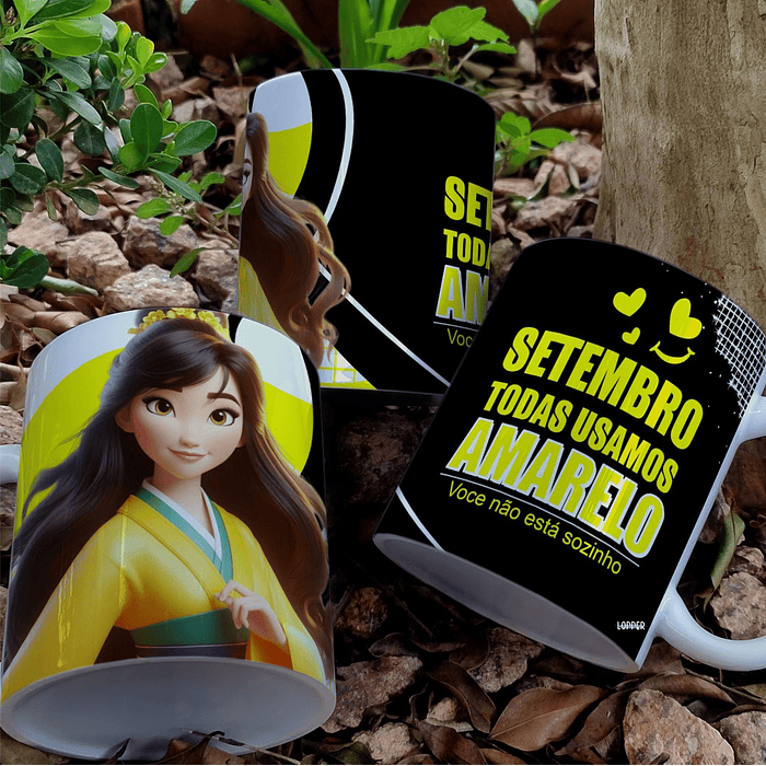 9 Artes para Caneca Setembro Amarelo Arquivo Editável