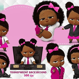 Kit Digital Poderosa Chefinha Afro Negra em Png