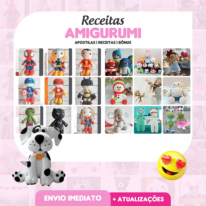 Pacote de Receitas Amigurumi Crochê Arquivos em Pdf + Atualizações