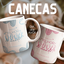 2 Artes para Caneca Melhor Vovô do Mundo e Melhor Vovó do Mundo Avós em Jpg