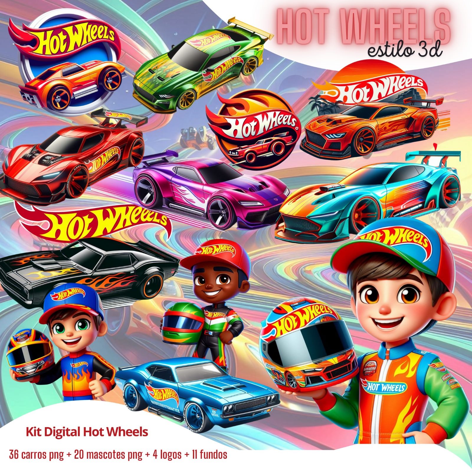 Kit Digital Hot Wheels em Png  1