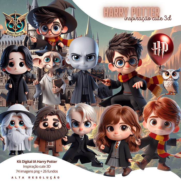 Kit Digital Harry Potter em Png