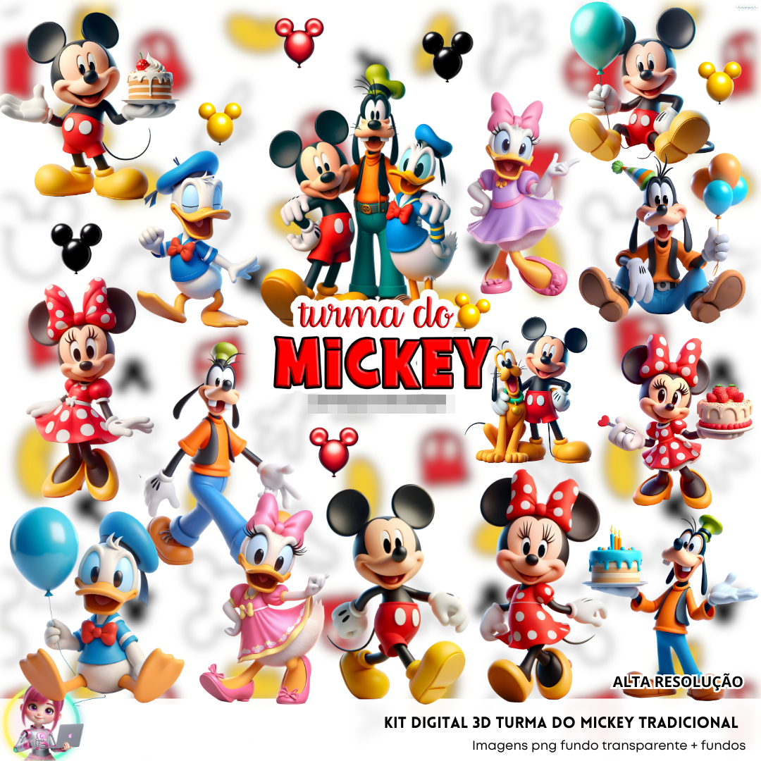Kit Digital Mickey e Sua Turma em Png 1