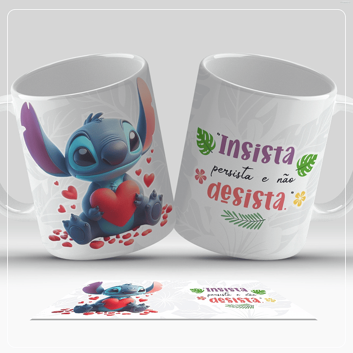 12 Artes para Caneca Stitch e Unicornio Arquivo em Jpg