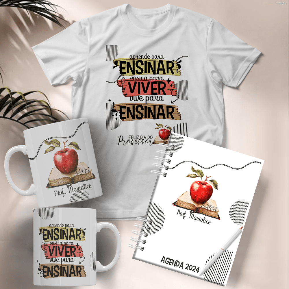 21 Artes para Caneca Capa para Agenda e Camisa Dia dos Professores Arquivo Editável 1