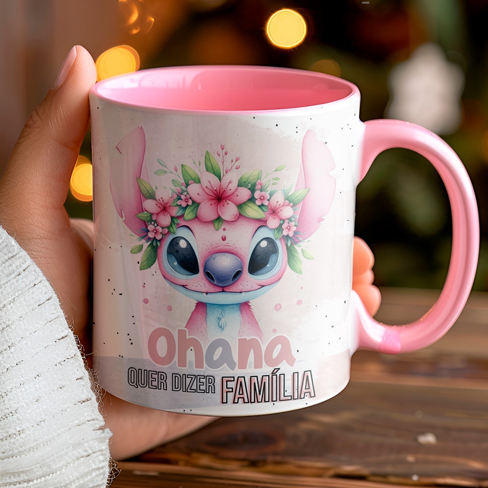 6 Artes para Canecas Ohana Stitch Arquivo em Jpg  5