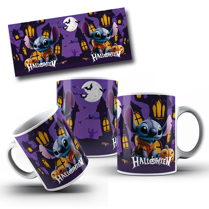 10 Artes para Caneca Stitch Halloween Arquivo em Jpg 