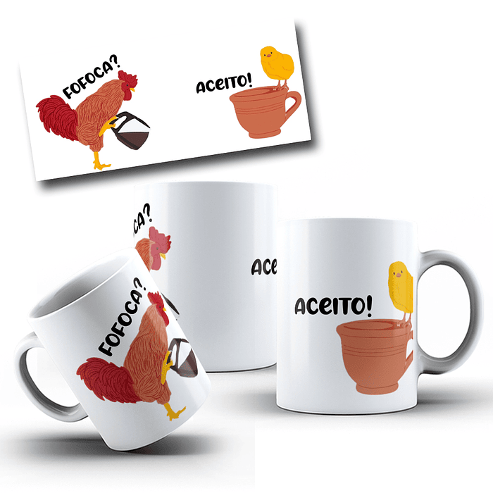 Arte para Caneca Meme Fofoca? Aceito! Arquivo em Jpg 