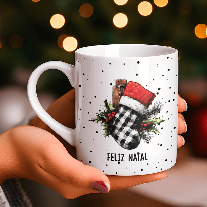 8 Artes para Caneca Natal Vintage Arquivo Editável 