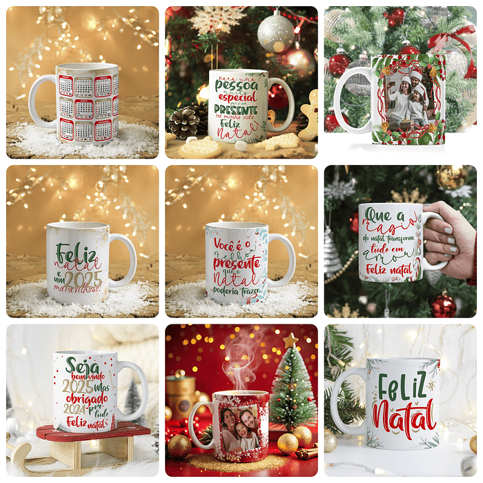 28 Artes para Caneca Natal Arquivo Editável