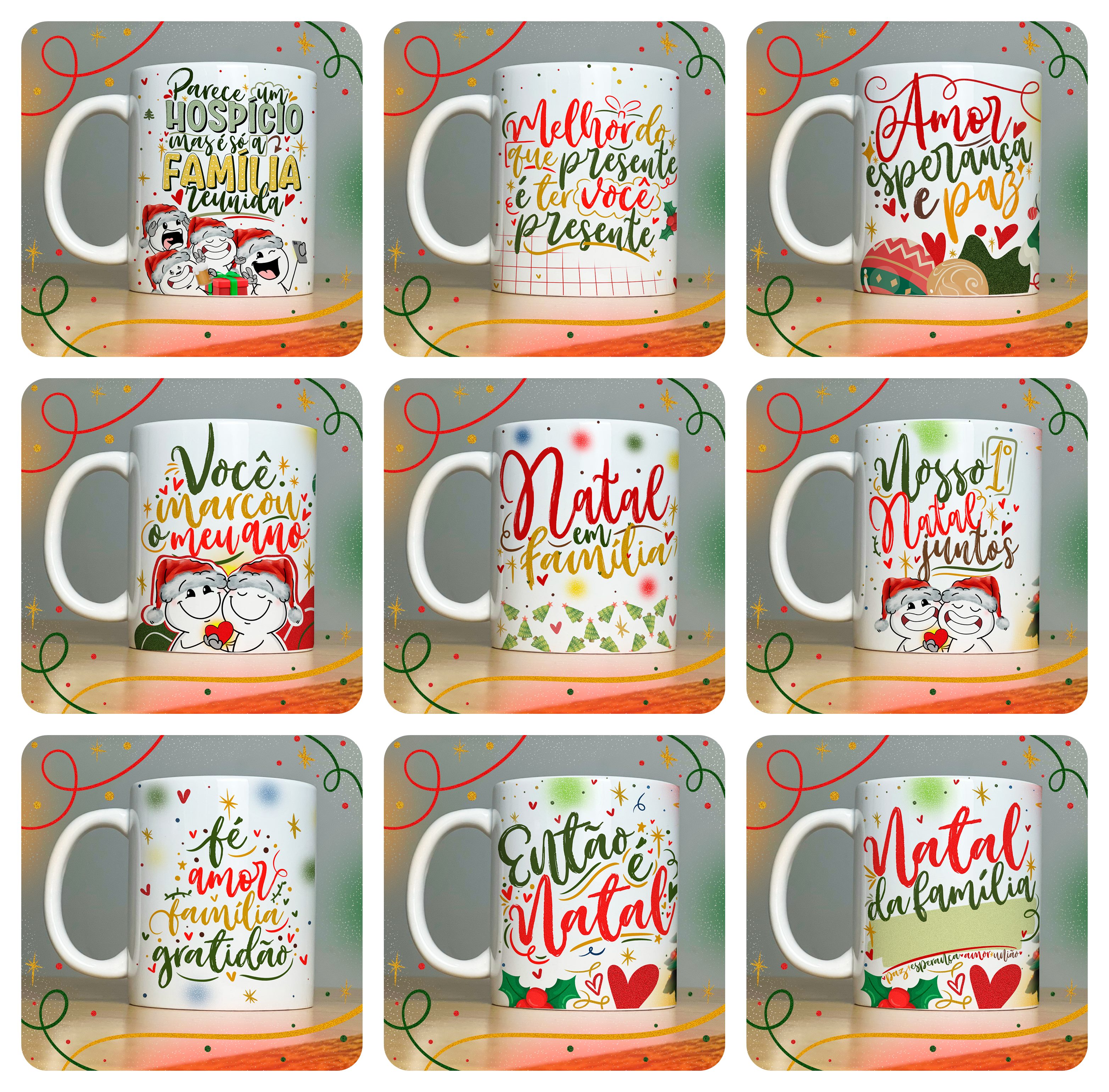 40 Artes para Caneca Papai Noel Arquivo em Jpg  2