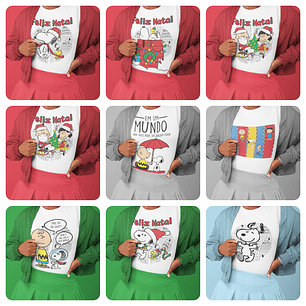 15 Artes para Camisa Natal Snoopy Arquivo Editável 