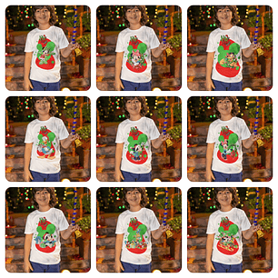 19 Artes para Camisa Natal Mickey Arquivo Editável 