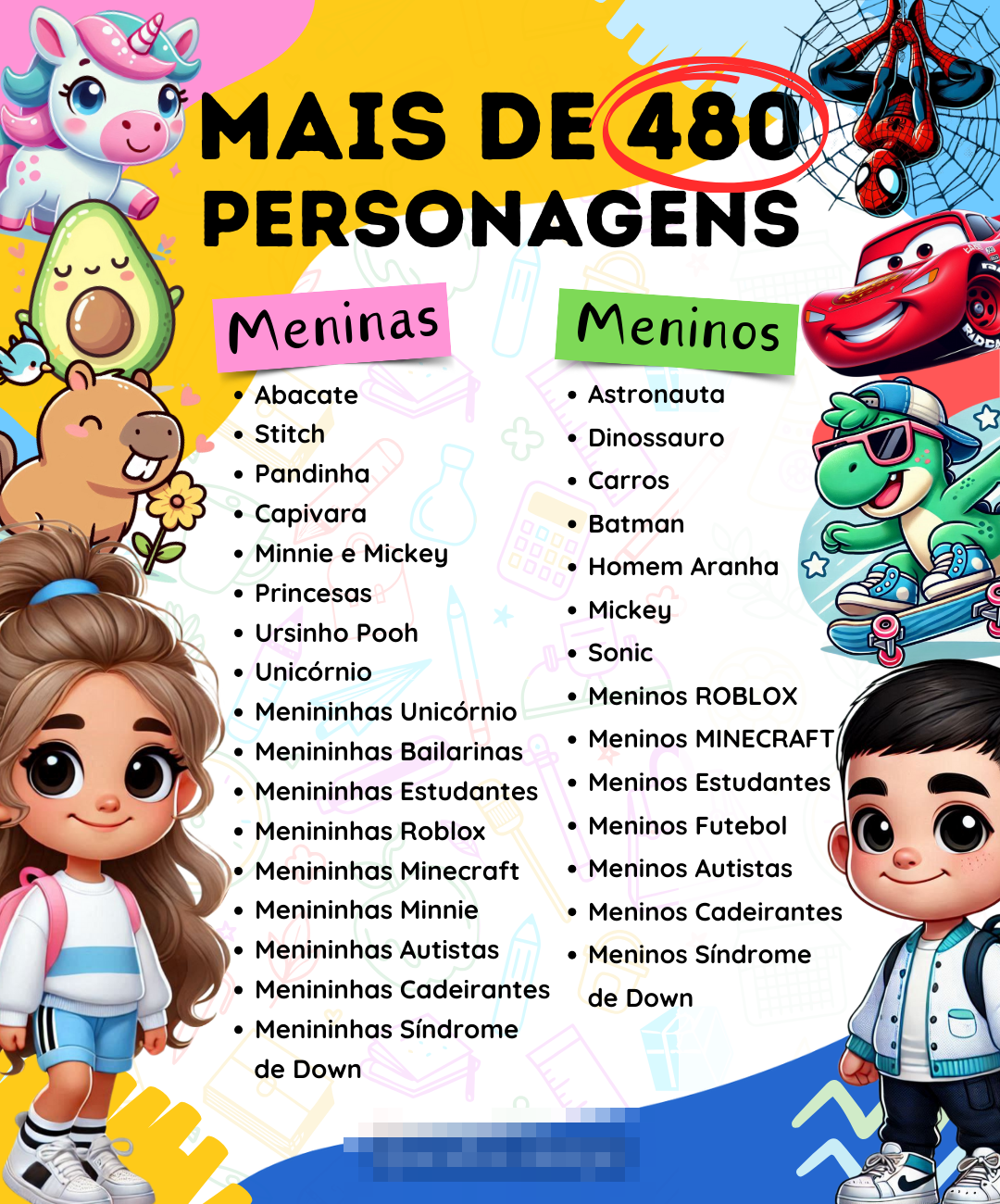 Kit Digital Volta as Aulas Mascotinhos e Personagens 2025 em Png  6