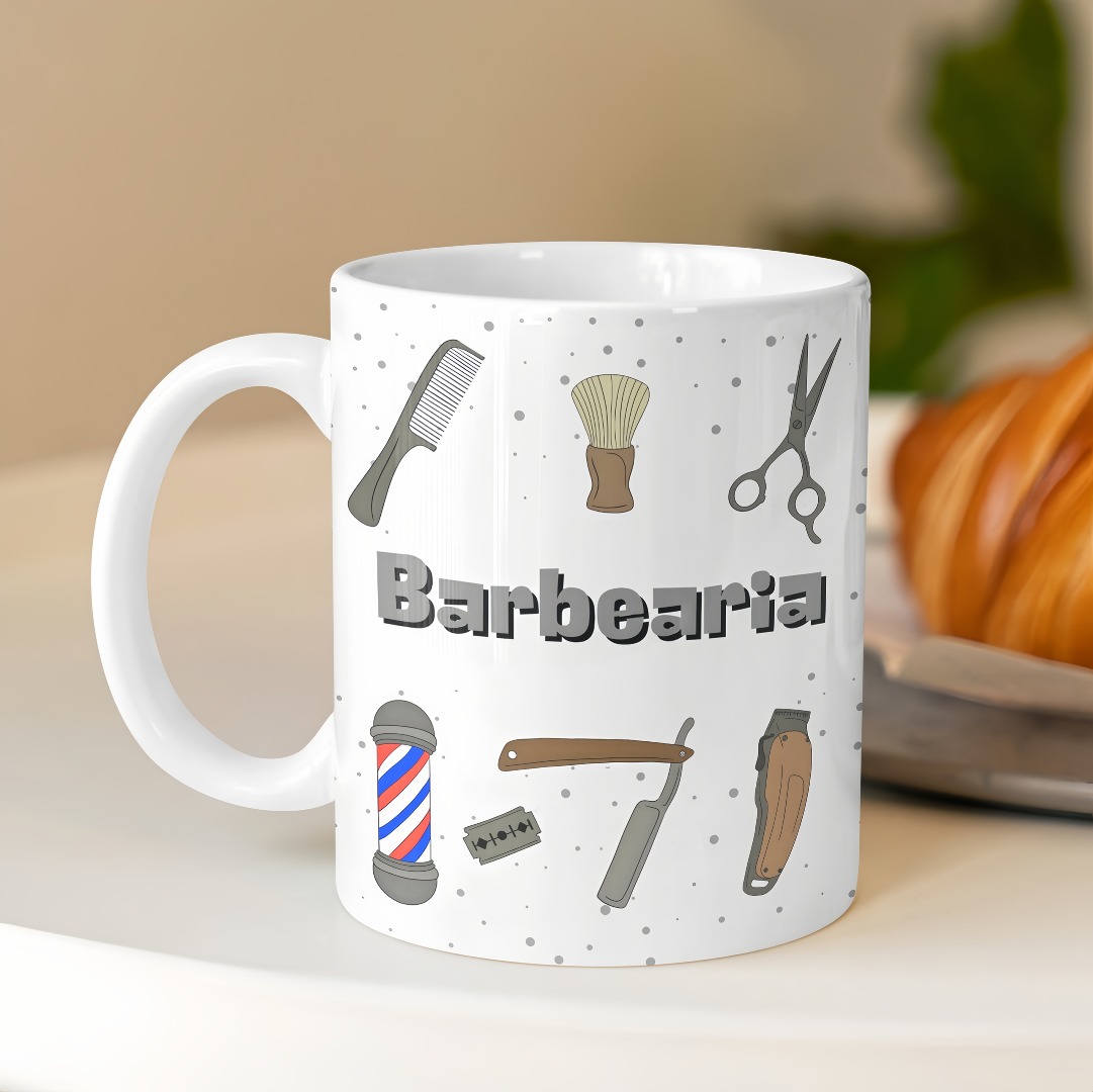 Artes Caneca Profissão Barbeiro Barbearia Arquivo em Png  1