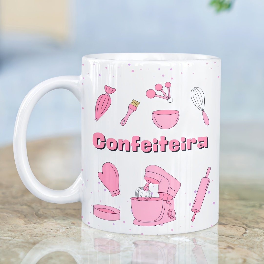Artes Caneca Profissão Confeiteiro Arquivo em Png  1
