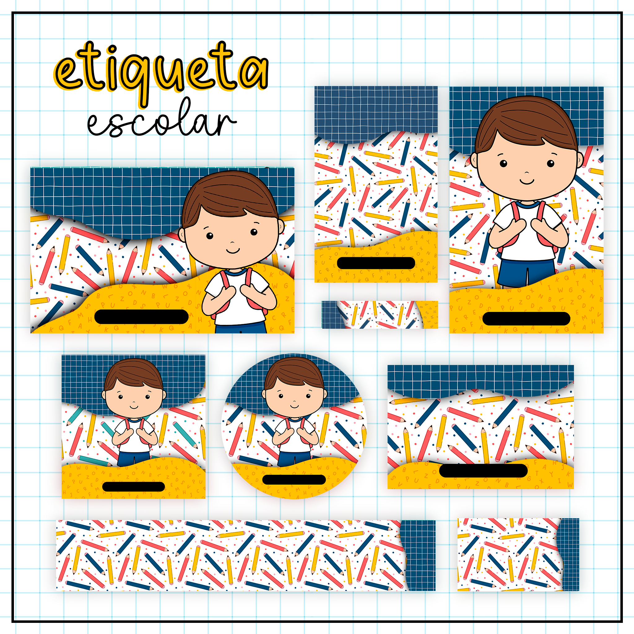 Arquivo Volta as Aulas Caderno, Chaveiro, Etiquetas, Livrinho Mascotinhos em Jpg 2