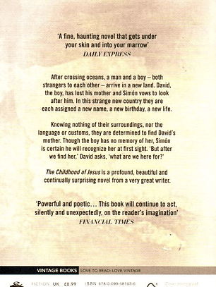 Livro - The Childhood of Jesus - J. M. Coetzee -